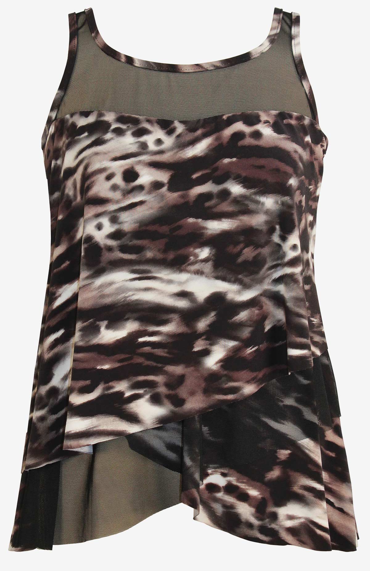 Plus Size Mirage Tankini Top in Tempest