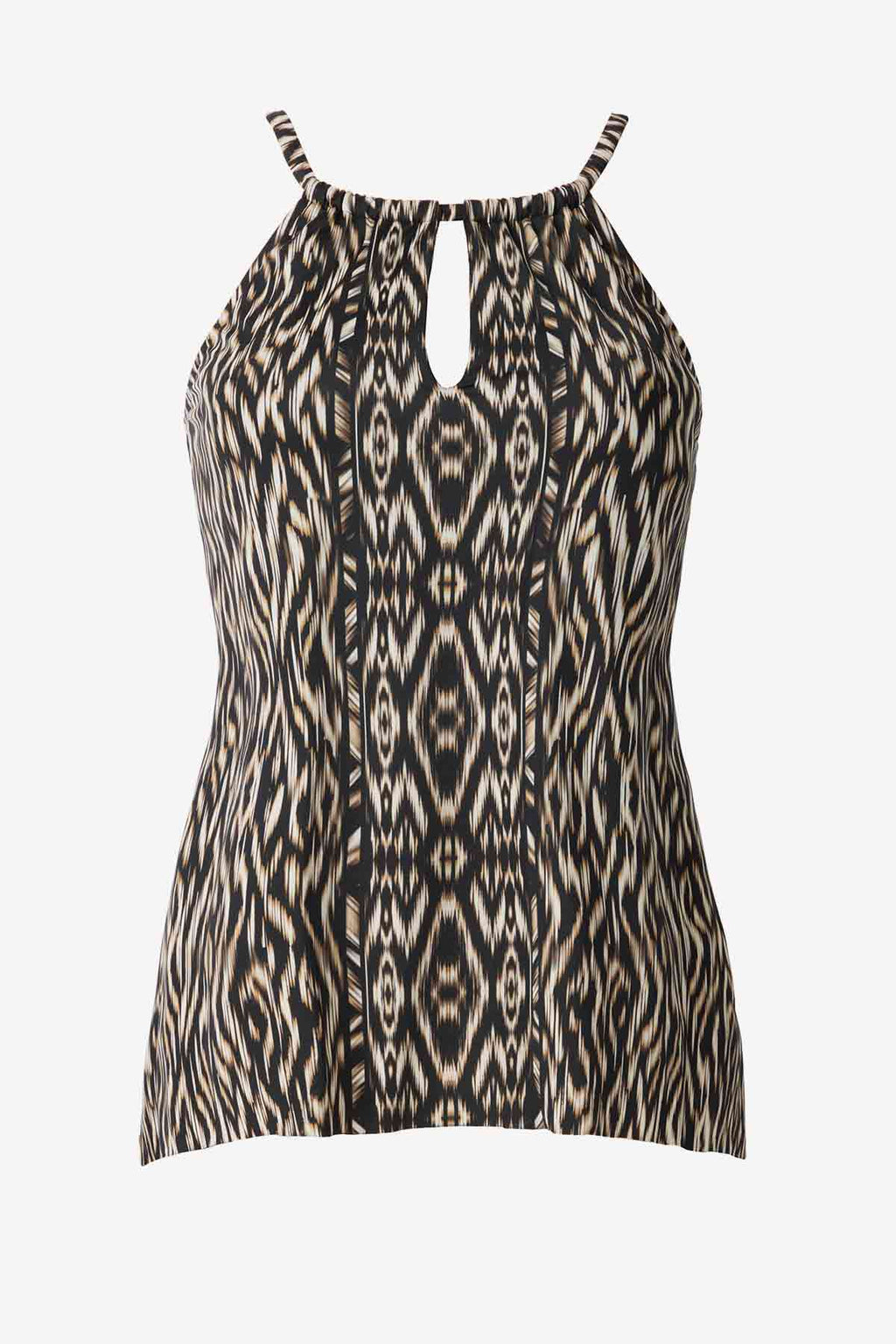 Plus Size Peephole Tankini Top in Topkapi