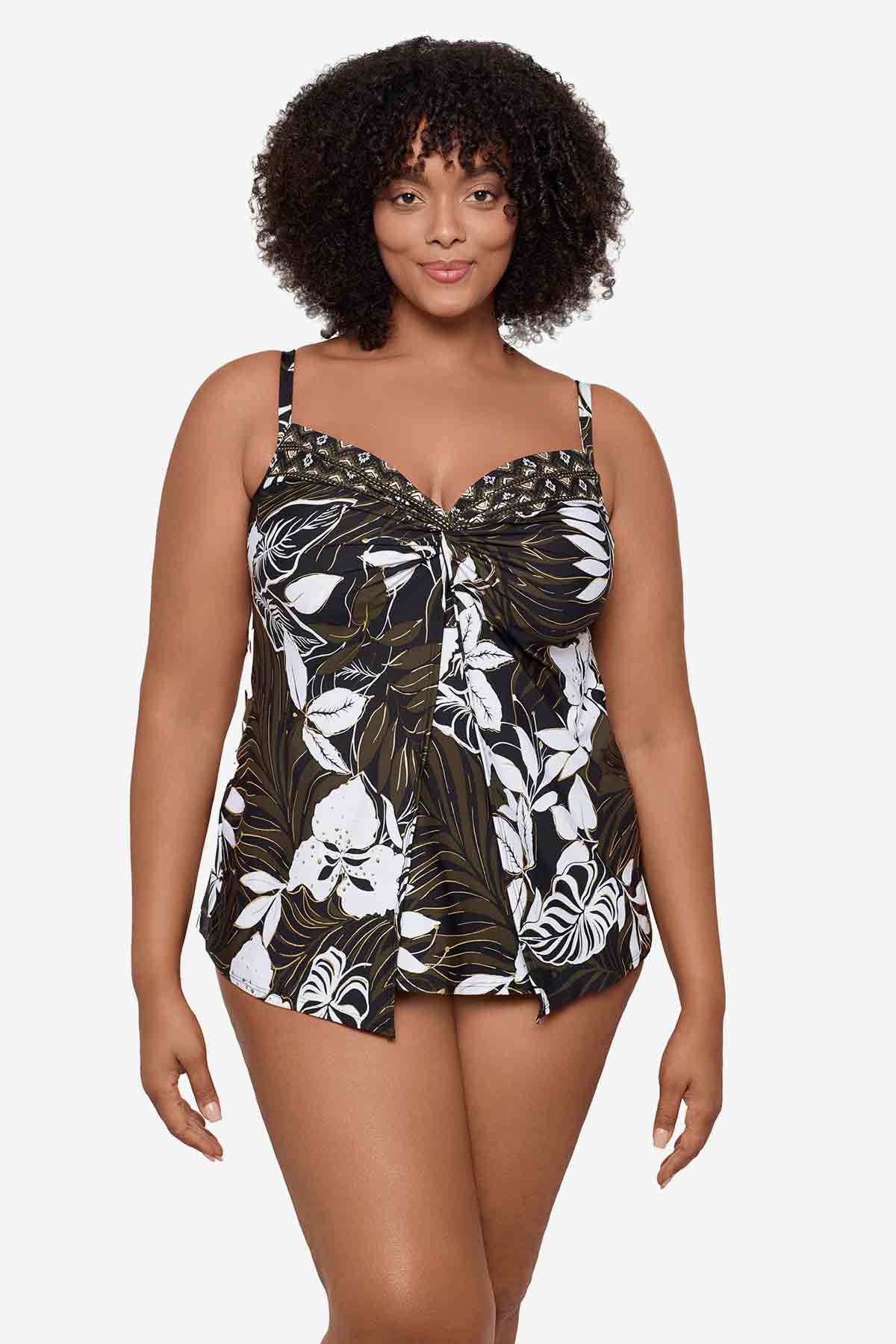 Plus Size Love Knot Tankini Top in Elle Dorado