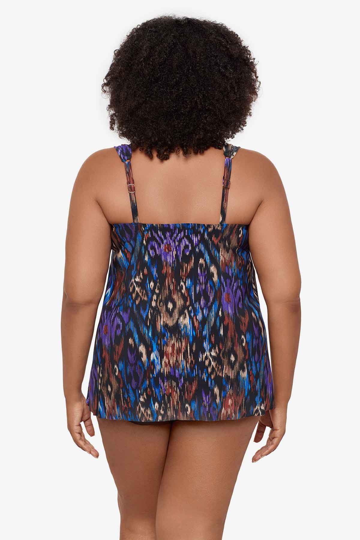 Plus Size Dazzle Tankini Top in Tapiz