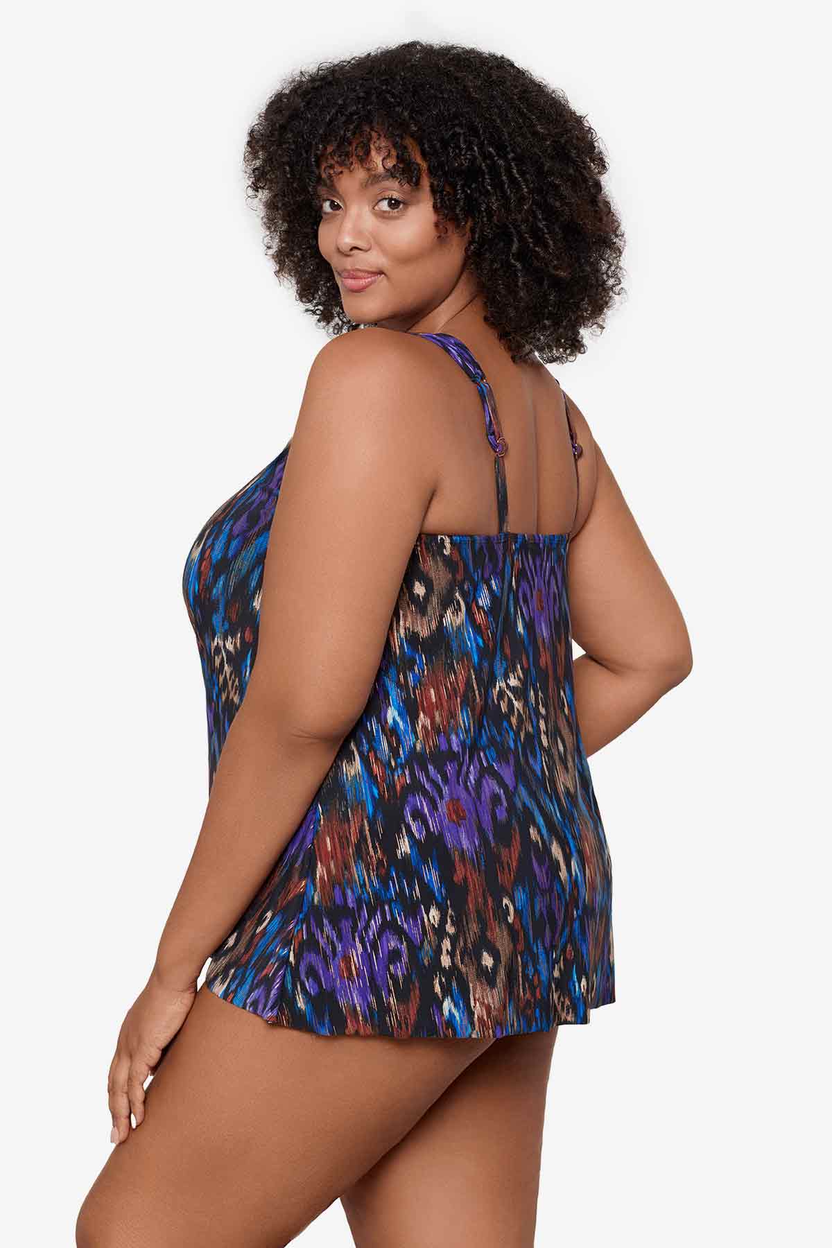 Plus Size Dazzle Tankini Top in Tapiz