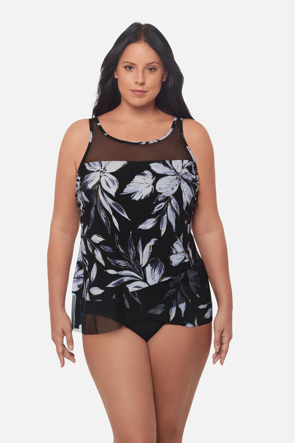 Plus Size Mirage Tankini Top in Fiore Di Luna