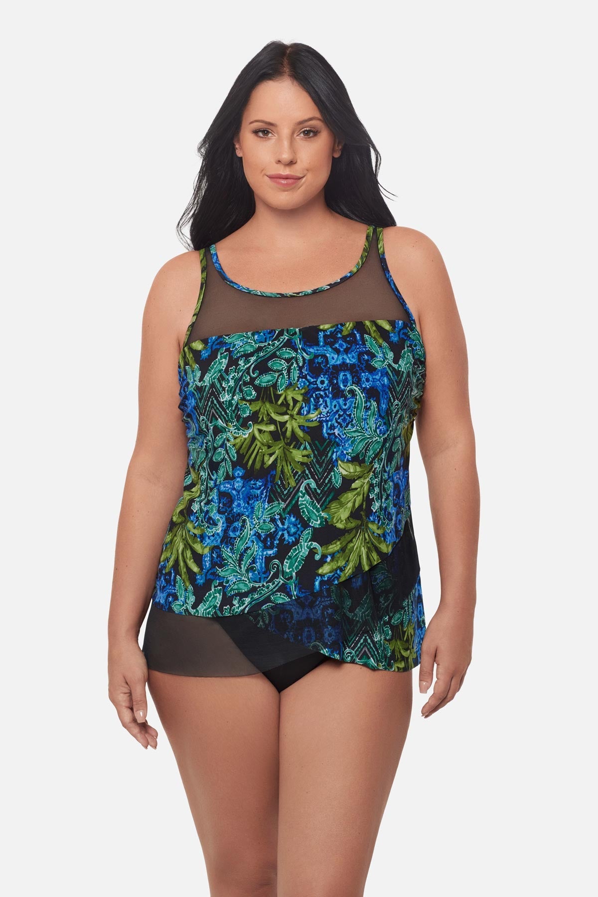 Plus Size Mirage Tankini Top in Gasparilla