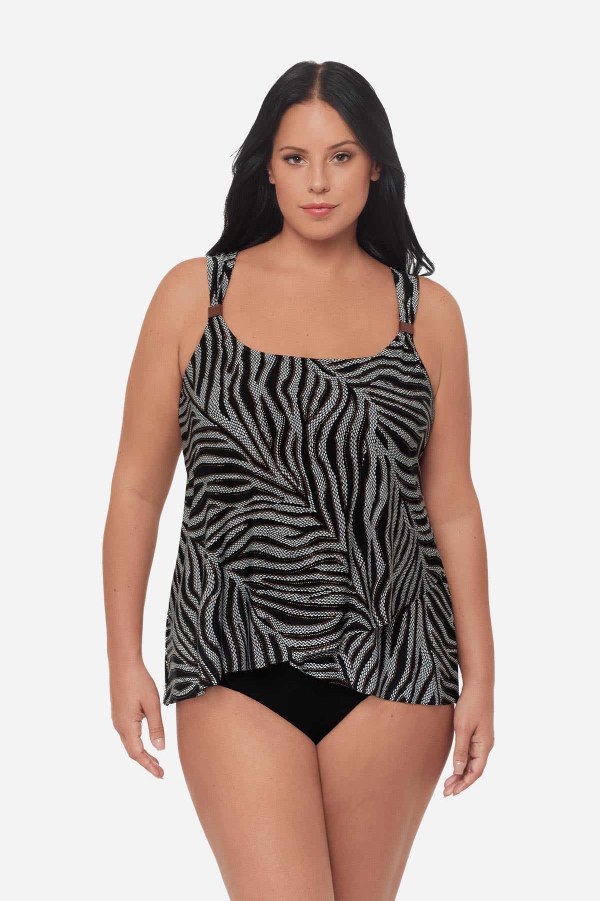 Plus Size Dazzle Tankini Top in Zirconic