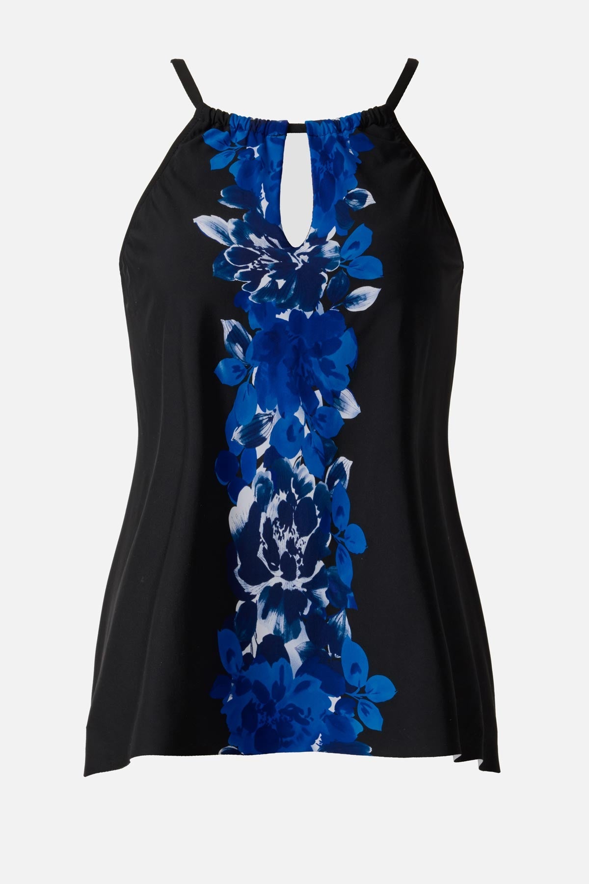 Plus Size Peephole Tankini Top in Ombra Fiore