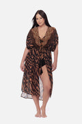 Plus Size Beaded Kimono Cover Up in Raya De Safari